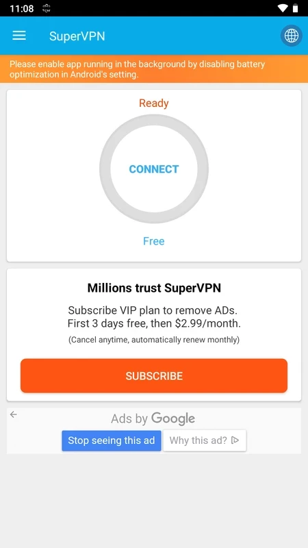 SuperVPN – capture d'écran 5